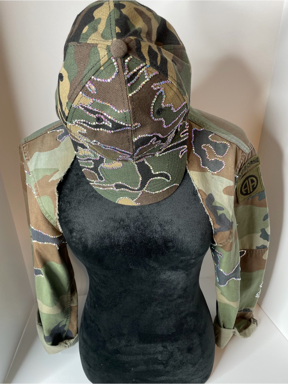 Custom Rhinestone cropped Camo - Picture 3 of 10